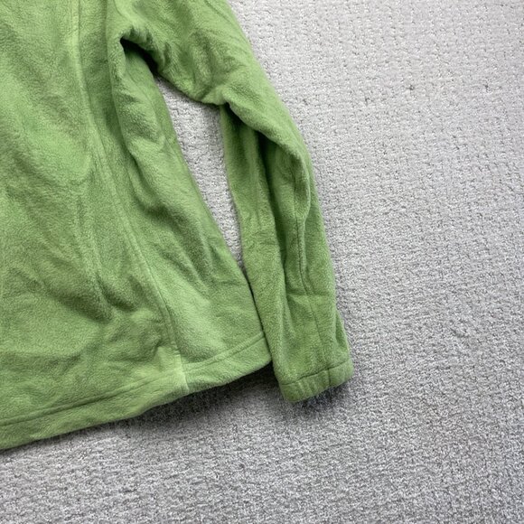 Columbia Women's Sz Small Lime Green Polar Fleece Jacket Full Zip Pockets Hike - Picture 15 of 16